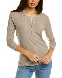 James Perse - Jersey Henley Top - Lyst