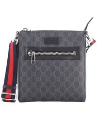 Gucci - Gg Coated Canvas Web Strap Front Zip Messenger Bag Small (Authentic Pre-Loved) - Lyst