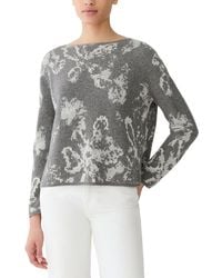 Lafayette 148 New York - Bateau Neck Jacquard Wool & Cashmere-Blend Sweater - Lyst