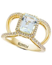 Effy Fine Jewelry - 14K 2.28 Ct. Tw. Diamond & Aquamarine Ring - Lyst
