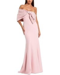 Mac Duggal - Beaded Off-The-Shoulder Satin Trumpet Gown - Lyst