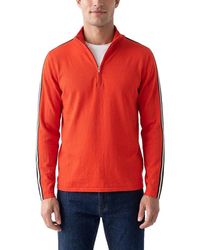 N.Peal Cashmere - Stripe 1/2-Zip Cashmere-Blend Mock Neck Sweater - Lyst