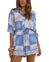 Esea - 2Pc Linen-Blend Shirt & Short Set - Lyst