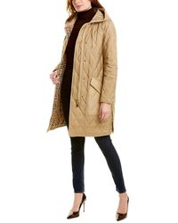 Burberry Diamond Quilted Hooded Coat - Natural