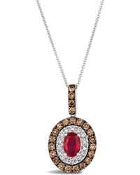 Le Vian - Le Vian 14K 0.65 Ct. Tw. Diamond & Ruby Pendant Necklace - Lyst
