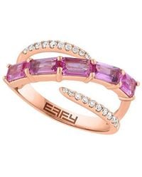 Effy Fine Jewelry - 14K Rose 2.14 Ct. Tw. Diamond & Aquamarine Ring - Lyst