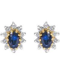 Haus of Brilliance - Colorful Gemstones 14K 0.99 Ct. Tw. Diamond & Sapphire Stud Earrings - Lyst