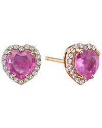 Forever Creations USA Inc. - Forever Creations 14k 2.13 Ct. Tw. Diamond & Pink Sapphire Halo Heart Earrings - Lyst