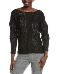 Akris - Lace Trim Silk-Blend Top - Lyst