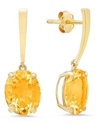 MaxColor - 14k 4.10 Ct. Tw. Citrine Drop Earrings - Lyst