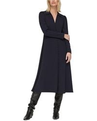Lafayette 148 New York - V-Neck Long Sleeve Dress - Lyst