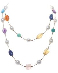 Margo Morrison - Silver Gemstone 10-11mm Pearl Necklace - Lyst