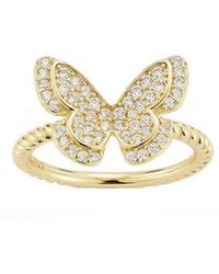 Glaze Jewelry - 14K Over Cz Butterfly Ring - Lyst