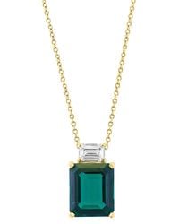 Effy Fine Jewelry - 14K 5.34 Ct. Tw. Lab-Grown Diamond & Lab-Grown Emerald Necklace - Lyst