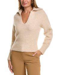 Vince - Brushed Collared Alpaca & Wool-blend Sweater - Lyst
