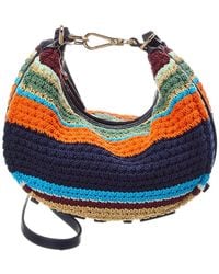 Fendi - Graphy Mini Crochet & Leather Hobo Bag - Lyst