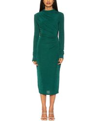 Alexia Admor - Kim Draped Midi Sheath Dress - Lyst