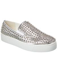 Christian Louboutin - Spikeboat Leather Slip-On Sneaker - Lyst