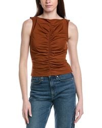 FRAME - The Ruched Sleeveless Top - Lyst