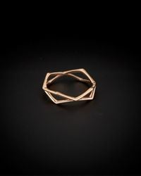 Italian Gold - 14k Italian Rose Gold Geometric Ring - Lyst