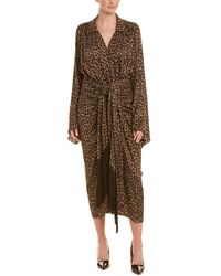 Michael Kors Silk Kimono Dress - Brown