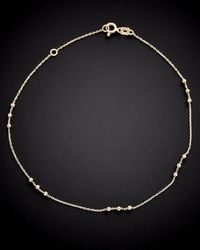 Italian Gold - 14k Bead Station Ankle Bracelet - Lyst