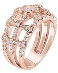 Suzy Levian CZ Jewelry - Suzy Levian Plated Cz Three Row Multi-shape Ring - Lyst