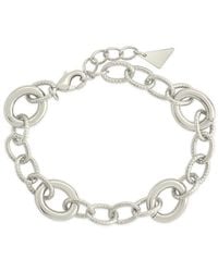 Sterling Forever - Rhodium Plated Carter Round Statement Link Bracelet - Lyst