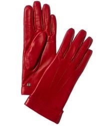 Bruno Magli - Logo Cuff Cashmere-Lined Leather Gloves - Lyst