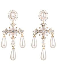Eye Candy LA - Cz Roman Cross Dangle Earrings - Lyst