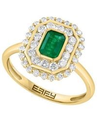 Effy Fine Jewelry - 14K 1.09 Ct. Tw. Diamond & Emerald Ring - Lyst