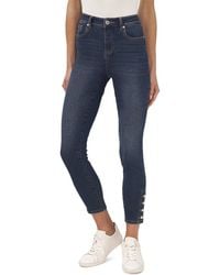 Cece - Pearl Trim Regular Fit Jean - Lyst