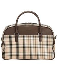 Burberry Beige Haymarket Check Canvas Travel Bag - Multicolour