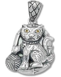 Samuel B. - Silver Citrine Pearl Cat & Yarn Pendant - Lyst