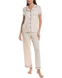 THREAD & STITCH - 2Pc Notch Collar Top & Pant Pj Set - Lyst