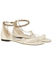 Jimmy Choo - Oriana Leather Flat Sandals - Lyst
