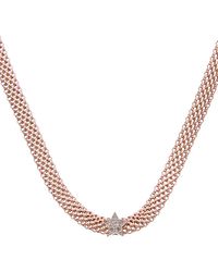 Meshmerise - 18k Rose Gold Vermeil 0.1 Ct. Tw. Diamond Mesh Choker Necklace - Lyst