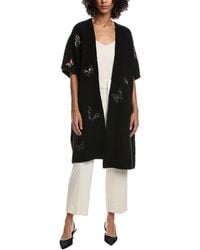 Valentino - Wool Poncho With Butterfly Embroidery - Lyst