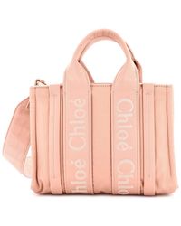 Chloé - Pink Nylon Woody Convertible Tote Small (authentic Pre-loved) - Lyst