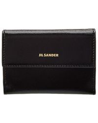 Jil Sander - Logo Mini Leather French Wallet - Lyst