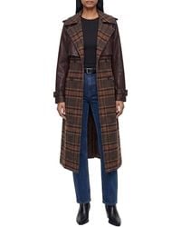 Avec Les Filles - Oversized Maxi Combo Wool-Blend Trench Coat - Lyst