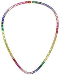 Lab Grown Diamonds - 30.00 Ct. Tw. Lab-Grown Diamond & Lab-Grown Sapphire Tennis Necklace - Lyst