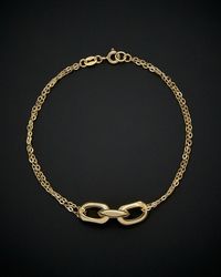 Italian Gold - 14k Fancy 3-link Forzatina Double Strand Bracelet - Lyst