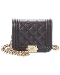 CHANEL - Quilted Leather Boy Golden Crosshair Shoulder Bag (Authentic Pre- Loved) - Lyst