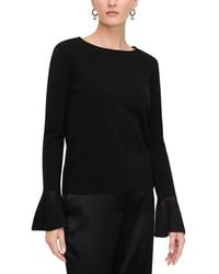 Lafayette 148 New York - Ruffle Trim Bateau Neck 100% Cashmere Sweater - Lyst