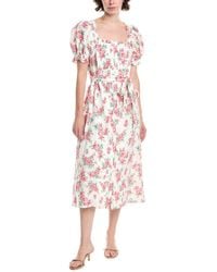 Endless Rose - Floral Linen-Blend Midi Dress - Lyst