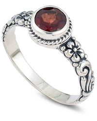 Samuel B. - Silver 1.00 Ct. Tw. Garnet Floral Ring - Lyst