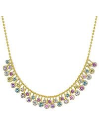 Liv Oliver - 18K Plated 10.25 Ct. Tw. Quartz Cz Pastel Drape Necklace - Lyst