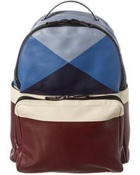 Valentino Colorblock Leather Backpack - Blue