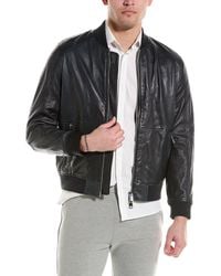 Armani Exchange - Blouson Leather Jacket - Lyst